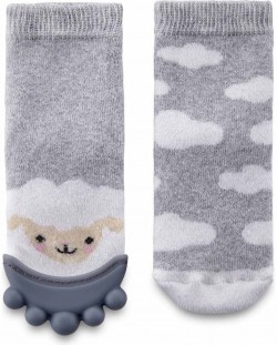 Чорапи с чесалка за зъби BabyJem - Boys, 6-12 месеца, Grey