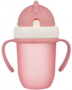 Canpol Чаша с Flip-top сламка Matte Pastels, 210мл., розова
