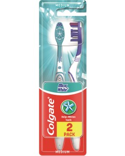 Colgate Max White Четки за зъби Medium, 2 броя