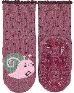 Чорапи със силиконова подметка Sterntaler - С охлювче, 25/26 размер, розови