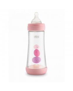 Шише Chicco - Perfect 5, 300 ml, за момиче