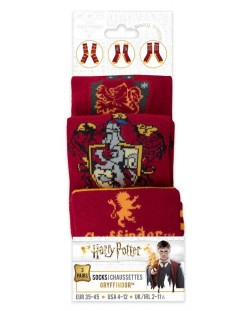 Чорапи Cine Replicas Movies: Harry Potter - Gryffindor, 3 чифта