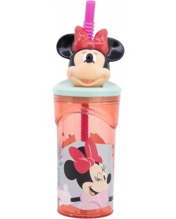 Чаша със сламка и 3D фигура Stor Minnie Mouse - Being More Minnie, 360 ml