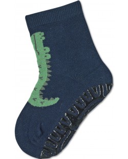 Чорапи с неплъзгащо стъпало Sterntaler - Крокодил, 19/20 размер, 12-18 м, тъмносини