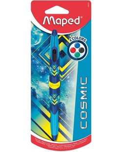 Четирицветна химикалка Maped Twin Tip - Cosmic, синьо тяло