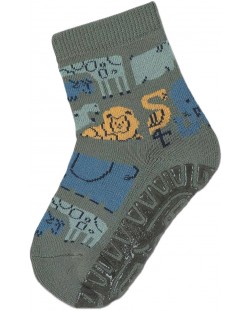 Чорапи с неплъзгащо стъпало Sterntaler - Зоологическа градина, 25/26 размер, 3-4 г