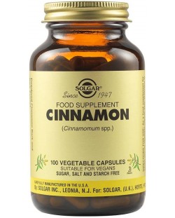 Cinnamon, 100 растителни капсули, Solgar