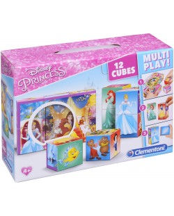 Кубчета за игра Clementoni - Принцесите на Дисни, 12 броя