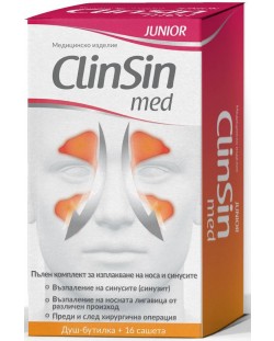 ClinSin Med Junior Пълен комплект Душ бутилка + 16 сашета, Naturprodukt