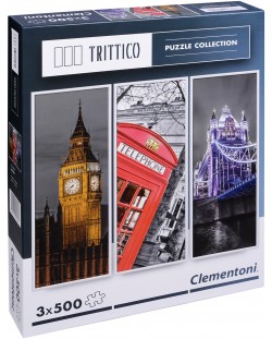 Пъзел Clementoni от 3 x 500 части - Лондон