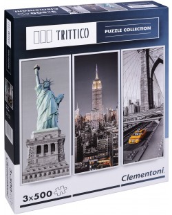 Пъзел Clementoni от 3 x 500 части - Ню Йорк