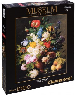 Пъзел Clementoni Museum от 1000 части - Ваза с цветя, Ян Франс ван Даел