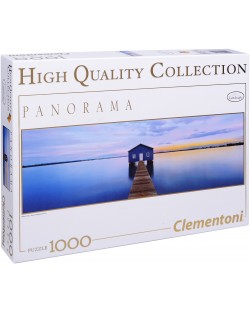 Панорамен пъзел Clementoni от 1000 части - Синьо спокойствие