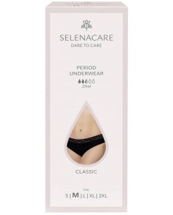Classic Менструални бикини, черни, размер M, Selenacare