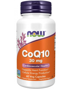 CoQ10, 30 mg, 60 капсули, Now