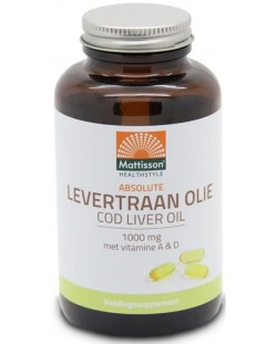 Cod Liver oil, 1000 mg, 120 капсули, Mattisson Healthstyle