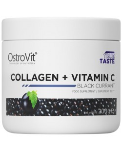 Collagen + Vitamin C, касис, 200 g, OstroVit