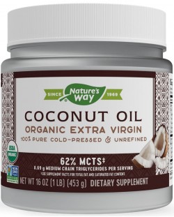 Coconut oil Organic Extra Virgin, 453 g, Nature’s Way