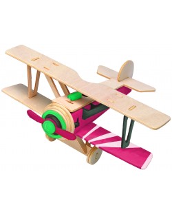 Дървен 3D пъзел Professor Puzzle – Самолет с боички