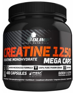 Creatine Mega Caps, 1250 mg, 400 капсули, Olimp