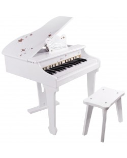 Детско електронно пиано Classic World - Бяло, с пейка