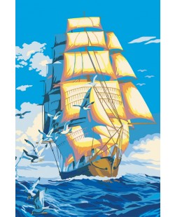 Комплект за рисуване по номера PaintBoy – Кораб: Платноход