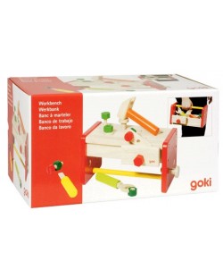 Дървен комплект Goki - Кутия с инструменти