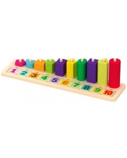 Дървен сортер Acool Toy - С цифри и геометрични форми 1-10