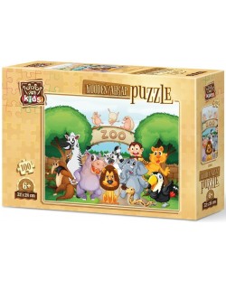 Дървен пъзел Art Puzzle от 100 части - В зоопарка