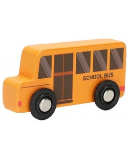 Дървена играчка Smart Baby - Училищен автобус