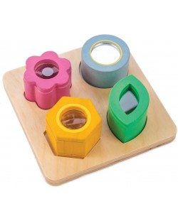 Дървена сензорна играчка Tender Leaf Toys - Пъзел с оптични елементи