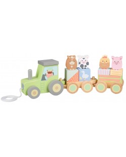 Дървена играчка за дърпане Orange Tree Toys - Животните от фермата