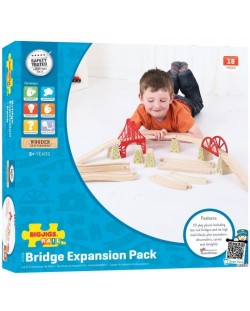 Дървена играчка Bigjigs - Разширение за релси, мостове