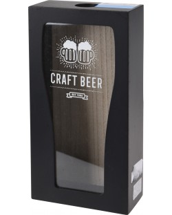 Дървена кутия за капачки H&S - Craft beer, 13 х 5.8 х 24 cm, черна