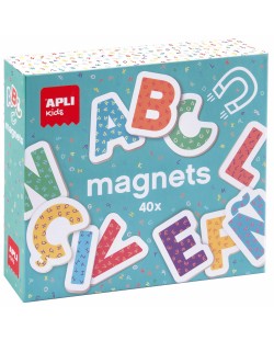 Дървени магнитни букви Apli Kids, 40 броя (английски език) 