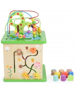 Дървен куб Tooky Toy - Център за игра, Гора