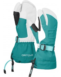 Дамски ръкавици Ortovox - Merino Freeride 3 Finger , зелени/бели