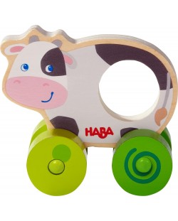 Дървена играчка за бутане Haba - Крава