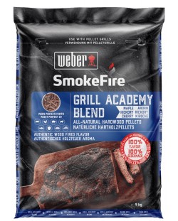 Дървени пелети Weber - Grill Academy Blend, клен, хикория, череша, 9 kg