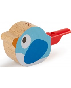 Дървена свирка HaPe International - Птиче, синя
