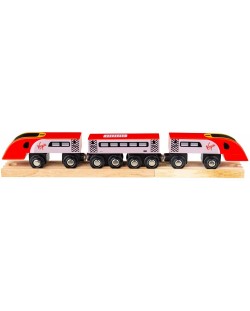 Дървена играчка Bigjigs -Влакчето Pendolino, с релси