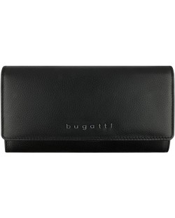 Дамски кожен портфейл Bugatti Bella - RFID защита, черен