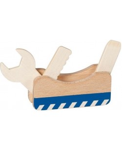 Дървена играчка Goki - Многофункционален инструмент 3 в 1