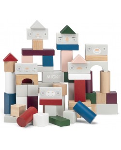 Дървен комплект Micki - Кубчета, 60 части