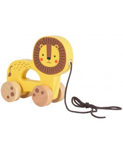 Дървена играчка за дърпане Tooky Toy - Лъвче