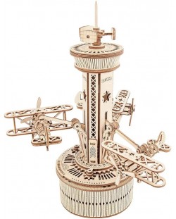Дървен 3D пъзел Robo Time от 255 части – Кула за въздушен контрол