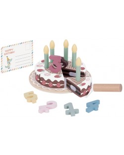 Дървен комплект Tooky Toy - Торта за рожден ден