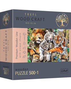 Дървен пъзел Trefl от 500+1 части - Животни в джунглата