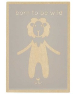 Дървена картичка за бебе BamBam - Born to be wild