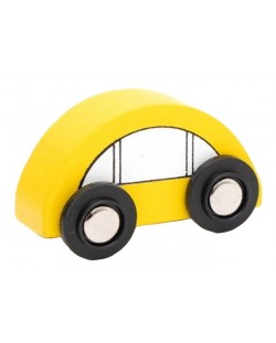 Дървена играчка Smart Baby - Автомобил, жълт